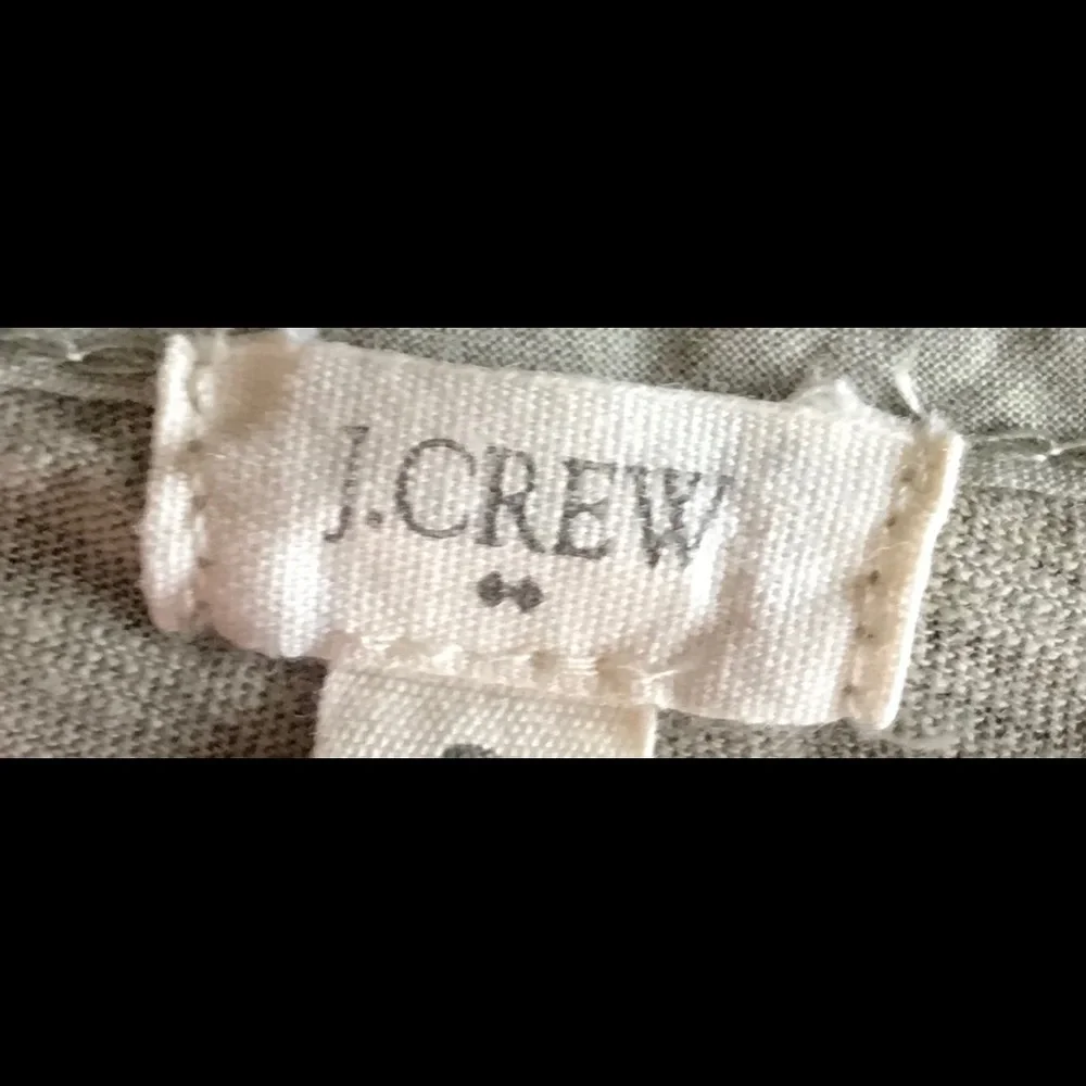 J.Crew Olive Green V-Neck Embroidered Front Top 3/4 Sleeve Blouse Sm Casual Boho
